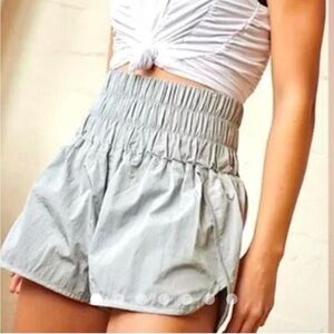 Free People Movement The Way Home Shorts Silver Dove Gray High Waist‎ Dolphin